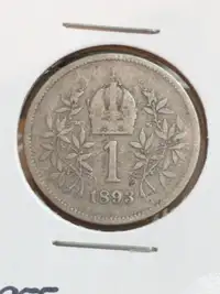 1893 Austria .835 silver Korona KM #2804