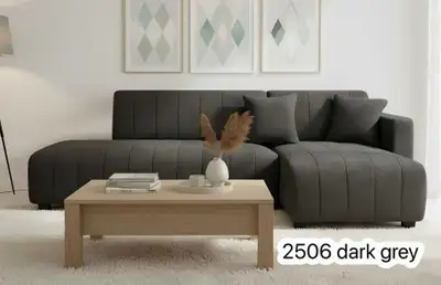 Relax and unwind dark grey sectional sofa , View more