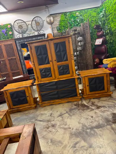 ✅Armoire et 2 tables chevet, commode, bureau et tables de nuit, View more