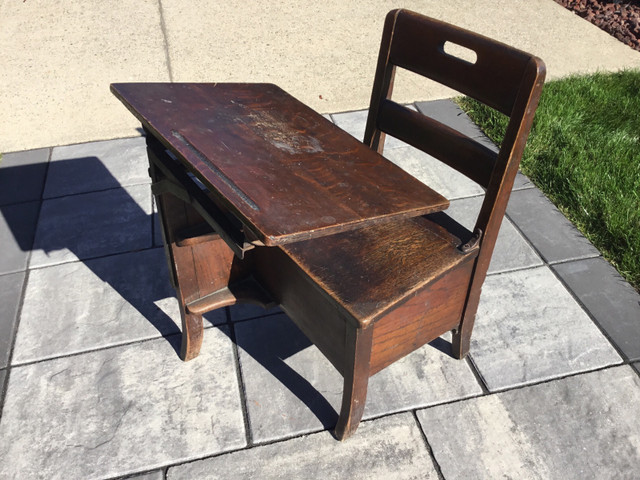 Antique School Desk in Arts & Collectibles in City of Toronto - Image 4