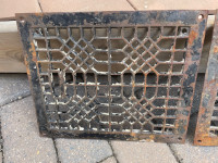 3 Antiques Cast Iron heat Grates (registers)
