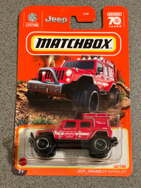 Matchbox hot wheels lifted Jeep Wrangler superlift Red 