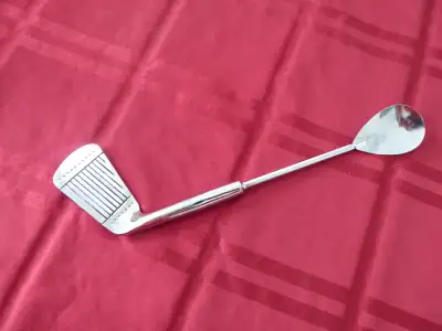 VINTAGE Chrome Bar Golf Club Iron Cocktail Spoon Drink Stirrer, View more