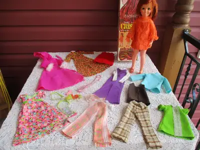 VINTAGE 1969 IDEAL CRISSY 18" DOLL- ORIGINAL DRESS, SHOES,BOX & LOTS OF EXTRA OUTFITS $185 (FIRM) FO...