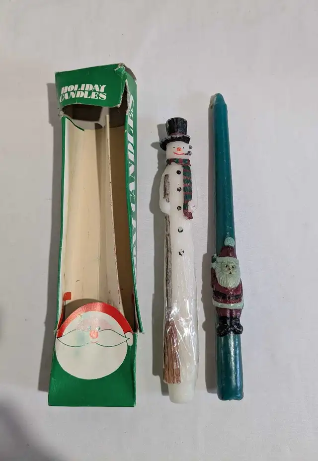 VTG tapered Christmas candles Snowman & Santa new in Holiday, Event & Seasonal in Charlottetown - Image 3
