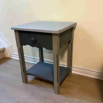 Refurbished Vintage Side Table / Nightstand – Chalk Painted, View more