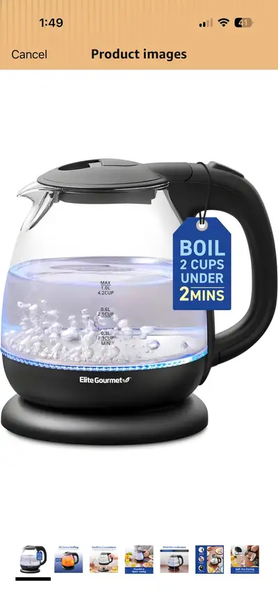 elite gourmet electric kettle, View more