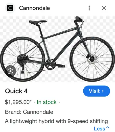 Cannondale Quick 4 disc Small, View more