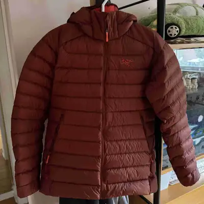 This is a New Arc'teryx down jacket, perfect for staying warm and stylish during the colder months....