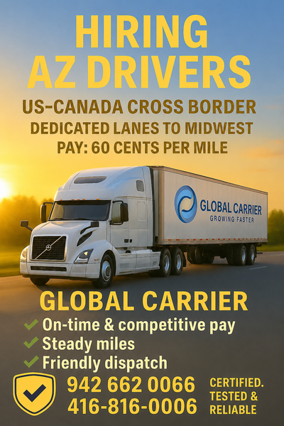 NOW HIRING – AZ DRIVERS (U.S. WIDE)Solo & Team Drivers Welcome, View more