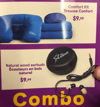 TRAVEL COMFORT KIT FROM AIR TRANSAT, BRAND NEW, HALF PRICE! $10