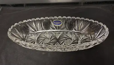 Authentic Bohemia Crystal Celery Dish, View more
