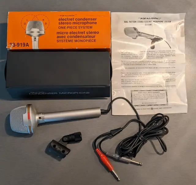 Vintage Realistic Condenser Stereo Electret Microphone 33-919A in General Electronics in Longueuil / South Shore - Image 2