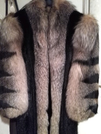 Gorgeous Vintage Mink and Coyote Fur Coat for Sale