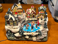 Christmas Scene Village Houses Town With Arena Winter Wonderland