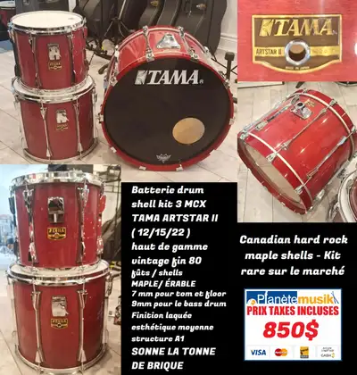 TAXES INCLUSES Batterie drum shell kit TAMA Artstar II JAPAN, View more