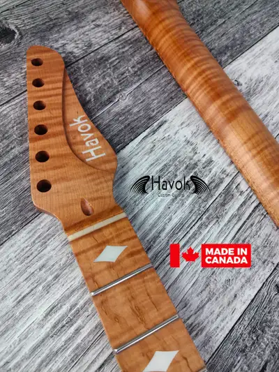 Guitar Neck Tl Compatible aaa+ Roasted Flame Maple Satin Neck St, View more