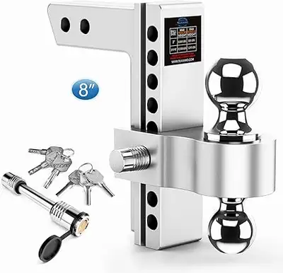 New Adjustable Trailer Hitch 8 Inch Drop Ball Mount, View more