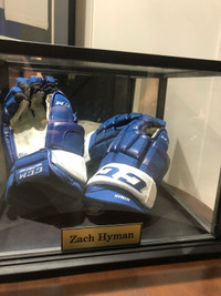  Zach hyman Custom framed game used gloves 