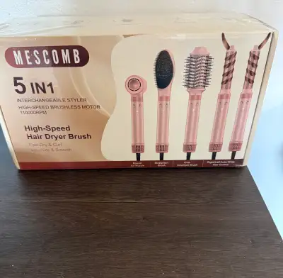 I'm selling a brand new MESCOMB 5 in 1 interchangeable hair dryer brush, complete with a high-speed...