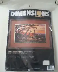 Vintage 1997 Dimensions SAND RIVER SUNRISE Needlepoint Kit 2456