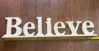 BELIEVE wooden letter sign 