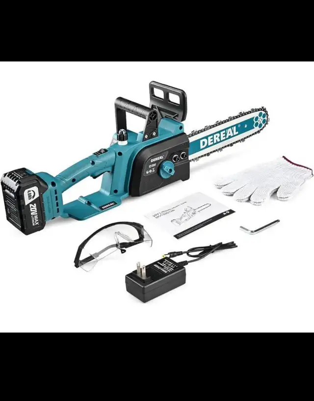 12 Inch Cordless Electric Chainsaw 20V Battery Chainsaw wit 4.0A in Power Tools in Hamilton - Image 10