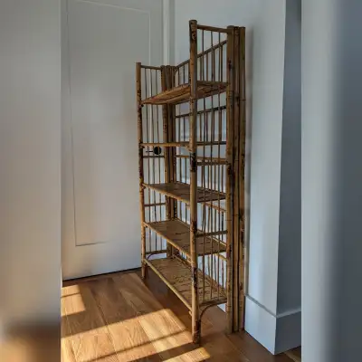 Antique Burnt Bamboo Shelving Unit - Delivery available, View more