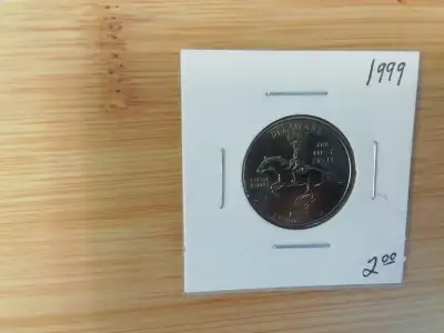 1999 USA Delaware The First State Quarter Dollar Coin $2 The 1999 Delaware quarter is part of the U....