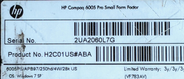 HP Desktop Computer (6005 Pro Small Form Factor) in Desktop Computers in Hamilton - Image 4