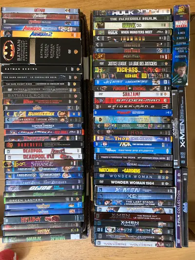 All DVDs are in excellent condition. $5 for each single movie. Multi movie sets are more. Price is f...