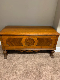 Cedar chest, antique solid wood.