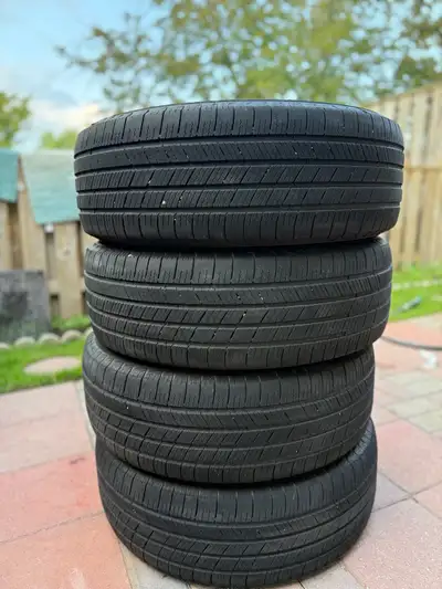 These Michelin Defender T+H tires, size 225/65R17, are used and have plenty of tread remaining on yo...