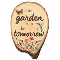 Garden Quote On Live Edge Plaque