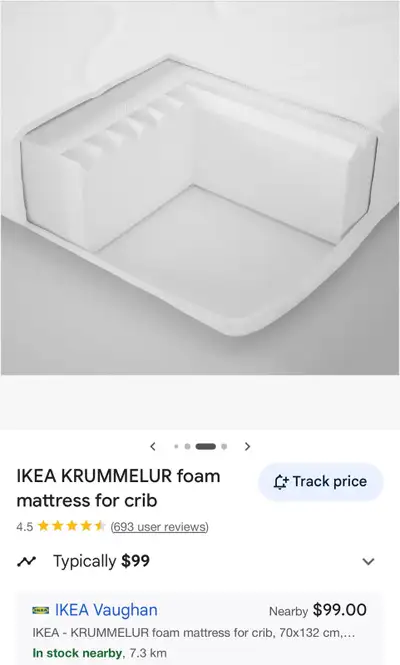 Brandnew Ikea - Crib Mattress KRUMMELUR foam (sealed), View more