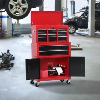 6-Drawer Rolling Tool Chest, 2 in 1 Lockable Storage Cabinet wit, View more