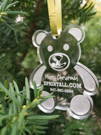 Personalized Teddy Bear My first Christmas ornament  Acrylic