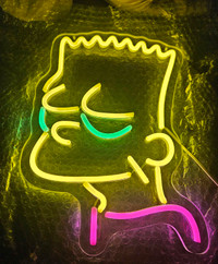 Neon Light Sign RARE Bart Simpson Decoration Gift LED USB 