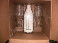 OLD MILK BOTTLES FOR SALE AND A BABY BOTTLE WITH NIPPLE