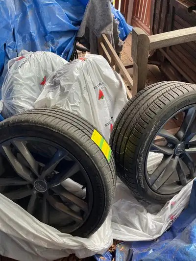 One summer season driven Audi A6, 2018, tires & rims for sale. Brand new, Michelin Tires 255/40 R19...