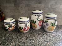 4 piece Tuscano orchard canister set
