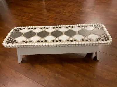 Mosaic "one of a kind" step stool H - 10", W - 9", L - 30"