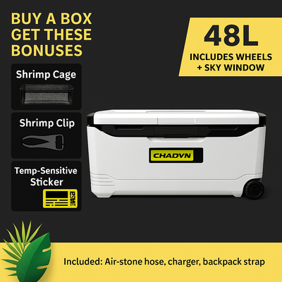 Brand New 50 Quarts Solar-Powered Live Bait Aerator Cooler, View more
