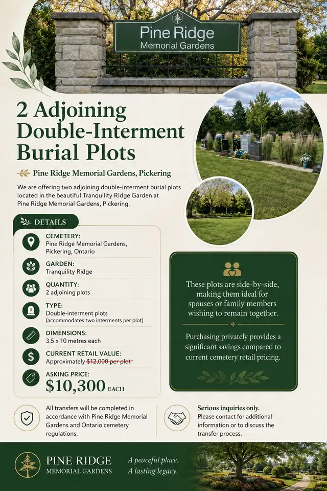 2 Adjoining Burial Plots