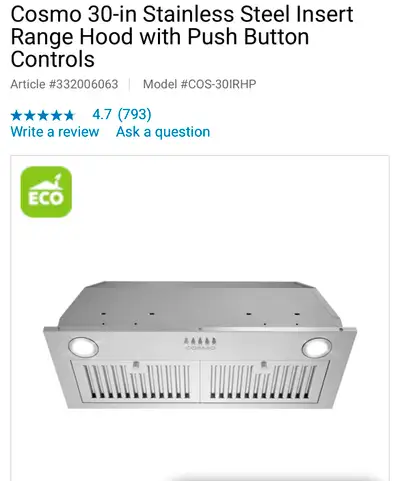 Brand new in box. Has an ultra quiet design with easy push button controls. 380 CFM airflow capacity...