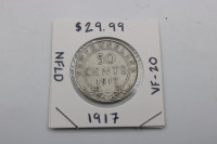 1917 - 1919 | NFLD 50 Cent Sterling Silver Coins (#4996)