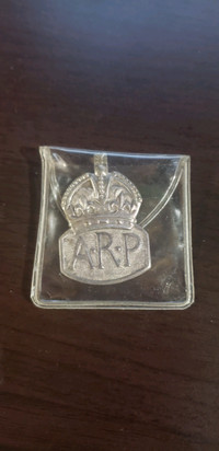 British WWII ARP Air Raid Precautions Lapel Pin
