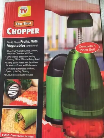 NEW 5 PIECE  FOOD CHOPPER WITH CHEESE GRATER, View more