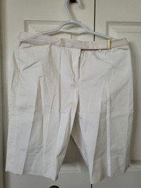 Brooks Brothers White Stretch Cotton Twill Bermuda Shorts