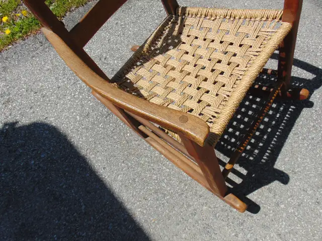 QUEBEC LADDER BACK ROCKER ROPE SEAT REDONE YEARS AGO in Chairs & Recliners in Kingston - Image 5